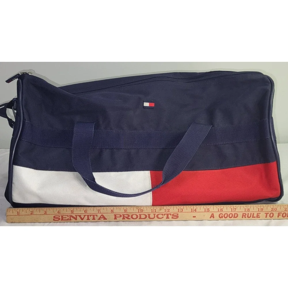 Tommy Hilfiger Vintage 90s Flag Logo Weekender Travel Duffle Gym Bag w/Strap 20